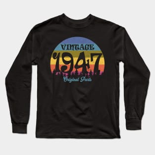 1974 Birthday for Men Vintage 1974 Original Parts Retro Bday Long Sleeve T-Shirt